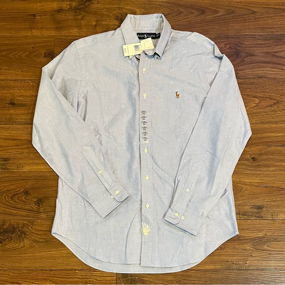 New Polo Ralph Lauren Oxford Blue Medium Button Down Shirt